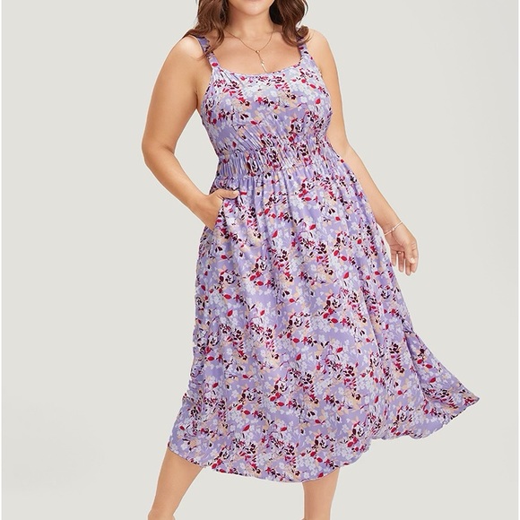 BloomChic Dresses & Skirts - BloomChic Purple Floral Pocket Midi Dress Size 12 Large